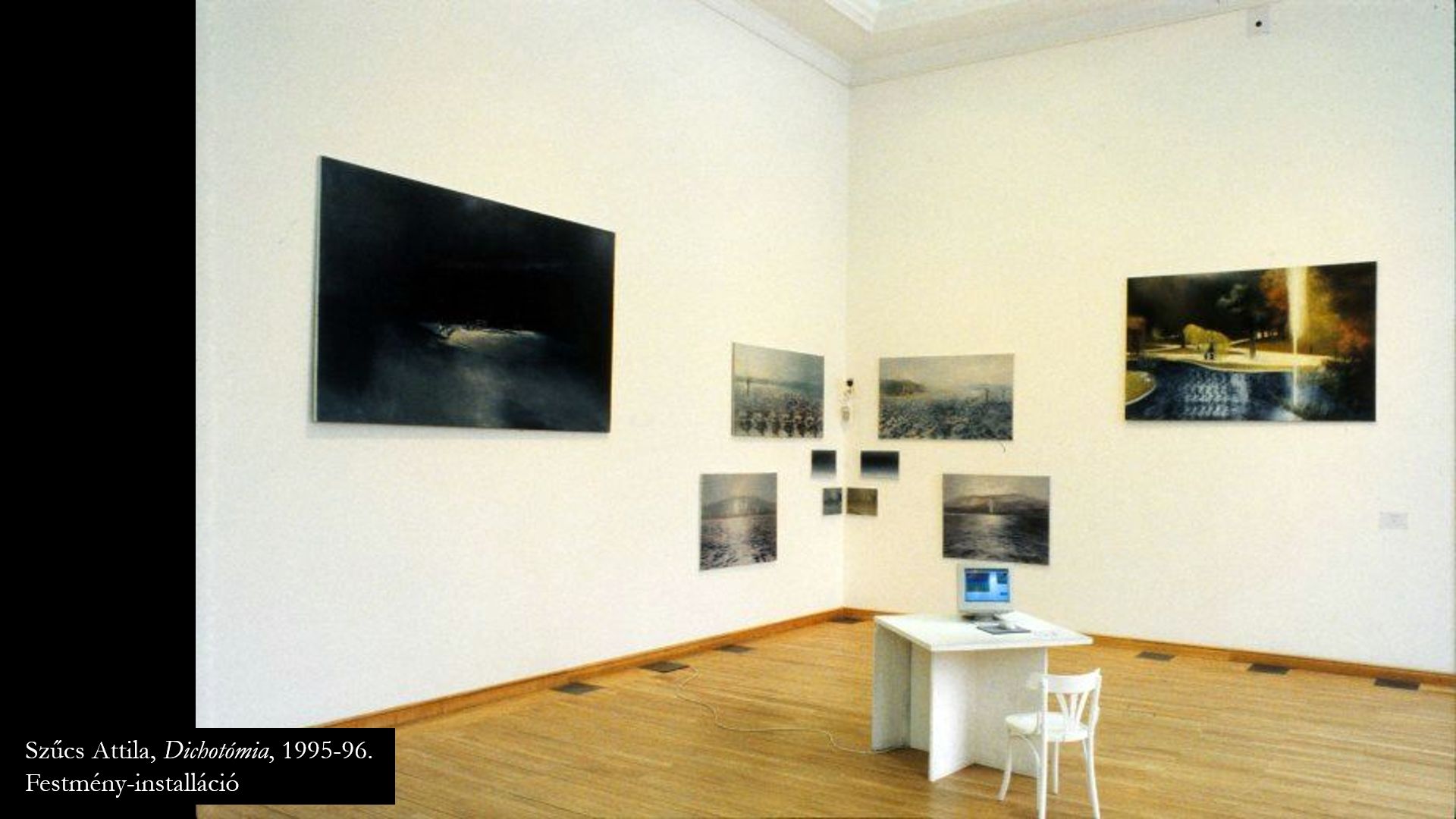 Szűcs Attila, Dichotómia, 1995-96. Festmény-installáció (1996. © C3 Alapítvány)