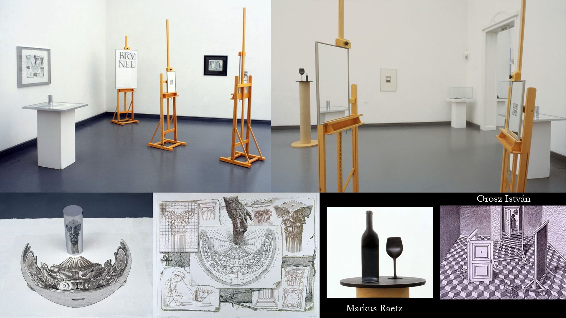 Perspektíva kiállítás, Műcsarnok, VII. terem, Orosz István és Markus Raetz munkái (Perspektíva 1999. © Fotó: C3 Alapítvány)