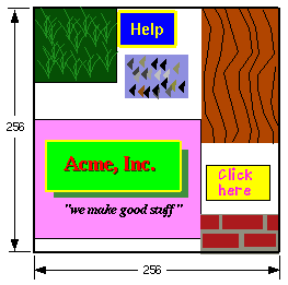 Combining subtextures in a single texture map