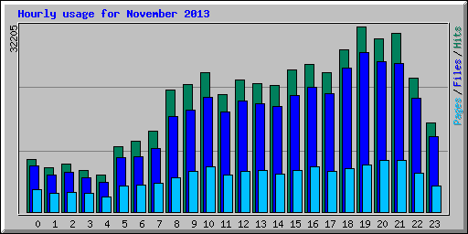 Hourly usage for November 2013