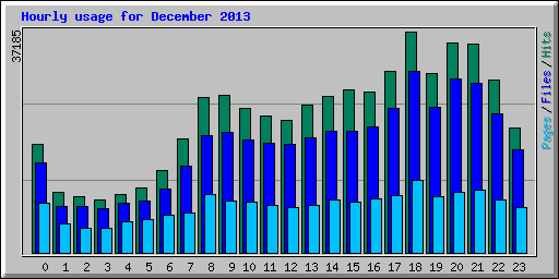 Hourly usage for December 2013