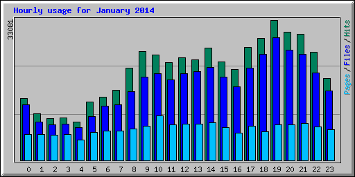 Hourly usage for January 2014