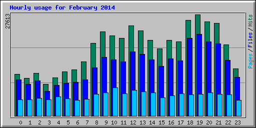 Hourly usage for February 2014