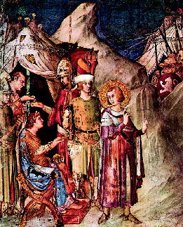 C&iacute;mlapk&eacute;p: Toursi Szt. M&aacute;rton kil&eacute;p a hadseregb&otilde;l (Simone Martini)