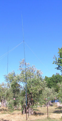 J pole 28 MHz-re mögötte a 40 m-es Gp